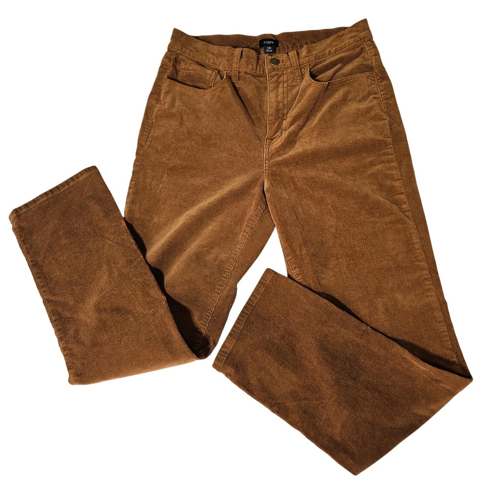 J.Crew Brown Re-Imagined Straight Corduroy Pants M Dark Academia Preppy Coastal